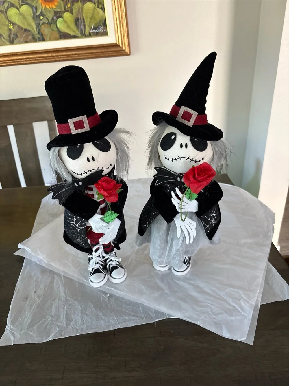 Vintage Day of the Dead Skull Skeleton Couple